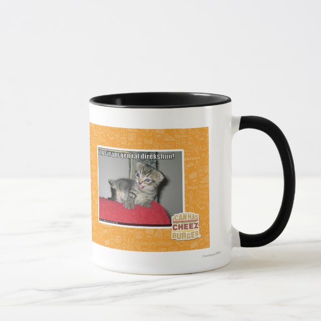 Caneca Eu farts no direkshun gen'ral do yor (Direita)