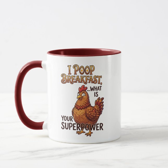 Caneca Eu Fezo Café da Manhã - Presente Esquisito  (Esquerda)