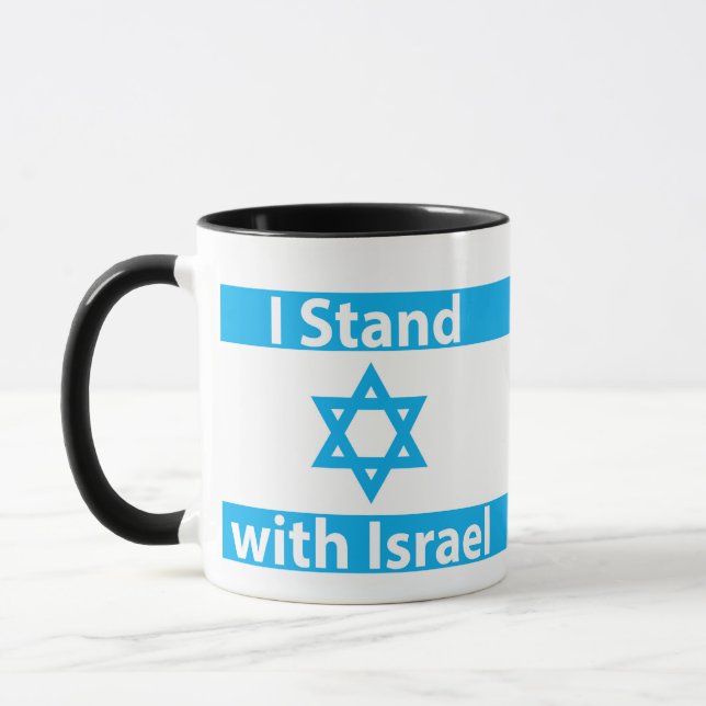 Caneca Eu fico com a bandeira de Israel - Judaica Judaica (Esquerda)