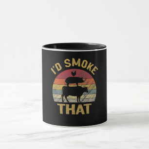 Caneca Eu Fumava O Engraçado Do Fumador De Carne De CHURR