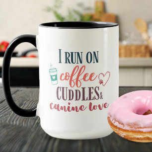 Caneca Eu Funciono com Café Abraços Amor Canino Coral Tur