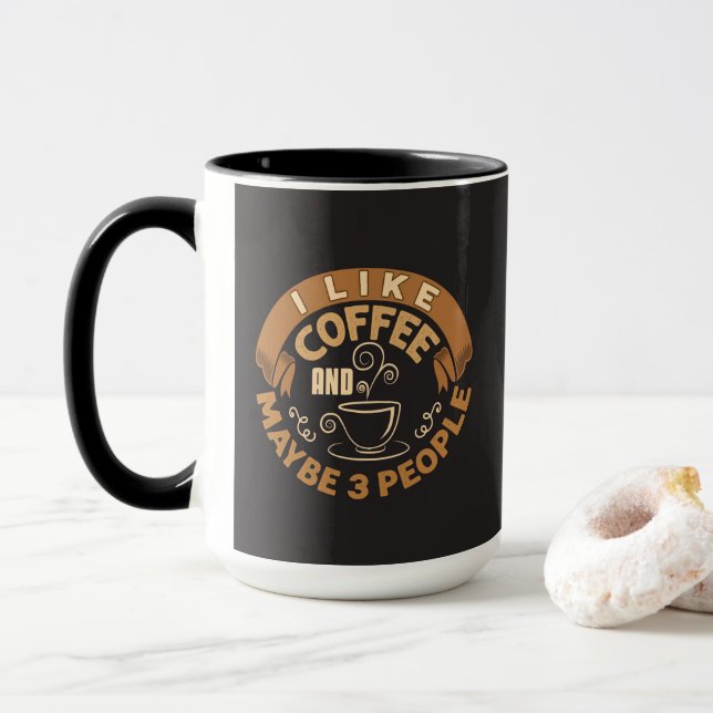 Caneca Eu Gosto de Café E Talvez 3 Pessoas Presente Engra (Com Donut)