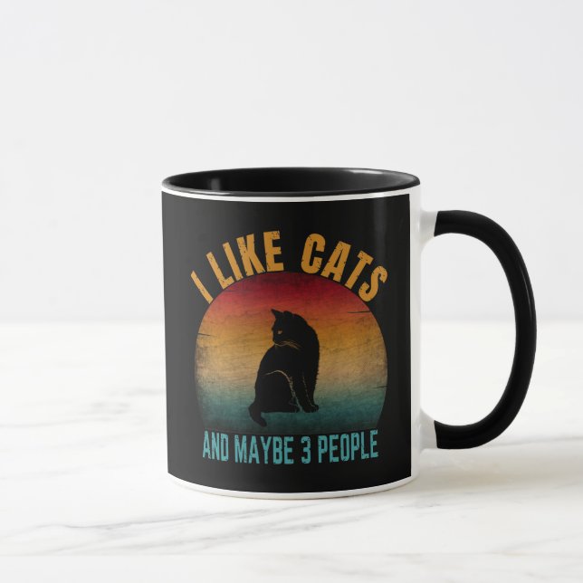 Caneca eu gosto de gatos e talvez 3 pessoas (Direita)