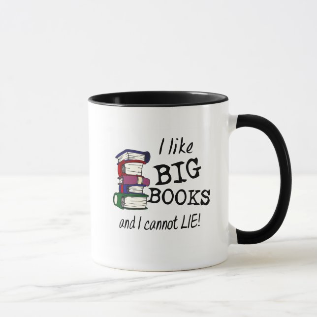 Caneca Eu gosto de grandes livros e não posso mentir! (Direita)