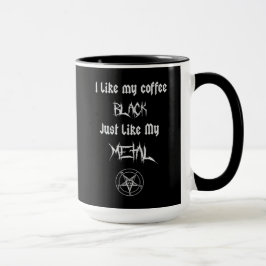 Caneca Eu Gosto Do Meu Café Preto Assim Como O Meu Metal