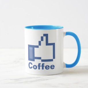 Caneca Eu gosto dos polegares do FB Facebook do café