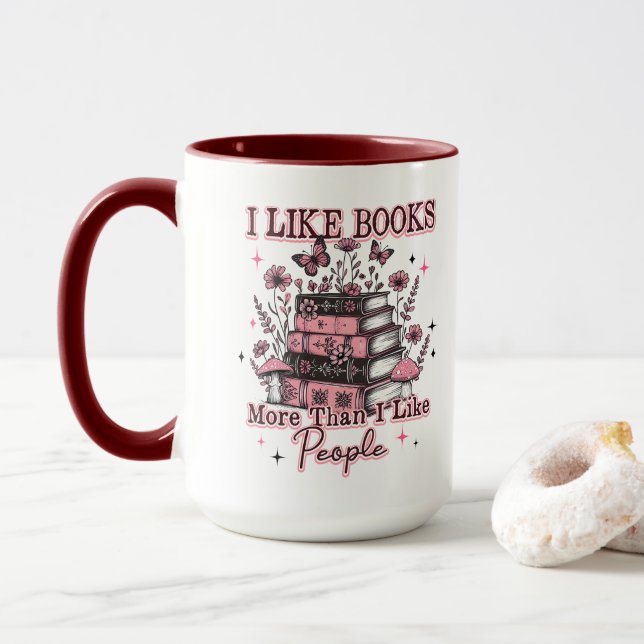 Caneca Eu Gosto Mais De Livros Do Que... (Com Donut)