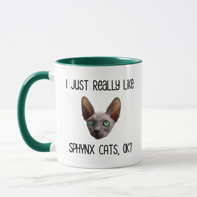 Caneca Eu Gosto Muito De Gatos De Sphynx, Ok? (Esquerda)