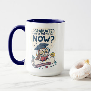 Caneca Eu me formei Posso voltar para a cama agora