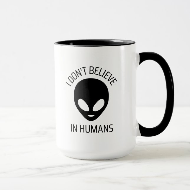 Caneca Eu não acredito em Mug de Café Humano (Direita)