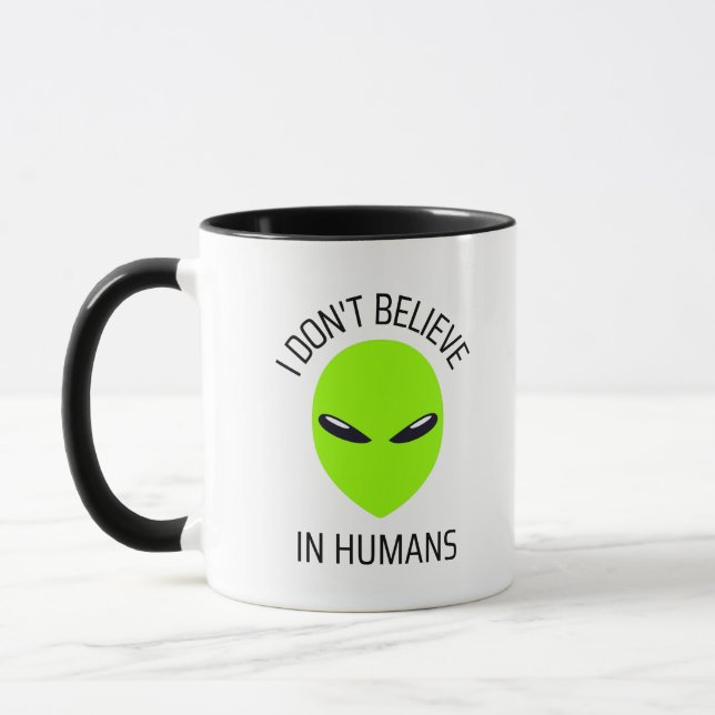 Caneca Eu não acredito em Mug de Café Humano (Esquerda)