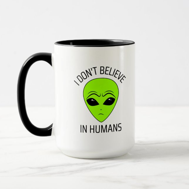 Caneca Eu não acredito em Mug de Café Humano (Esquerda)