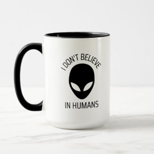 Caneca Eu não acredito em Mug de Café Humano