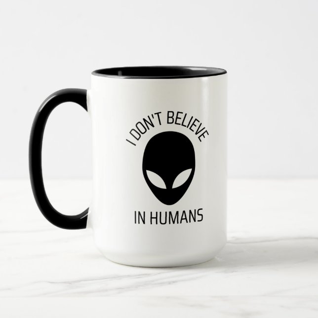 Caneca Eu não acredito em Mug de Café Humano (Esquerda)