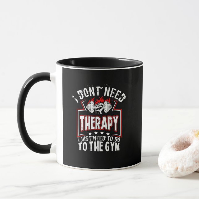 Caneca Eu Não Preciso de Terapia - Só Ir à Academia (Com Donut)