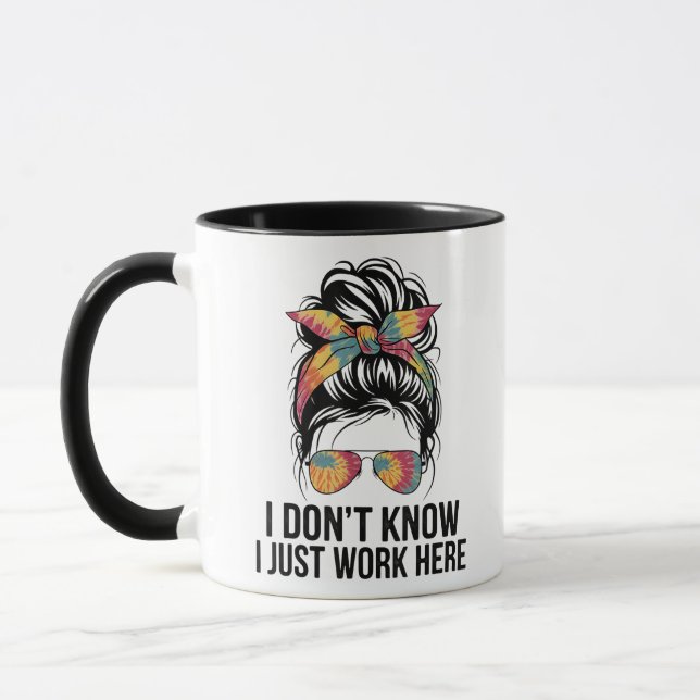 Caneca Eu Não Sei Eu Só Trabalho Aqui Citações Engraçadas (Esquerda)