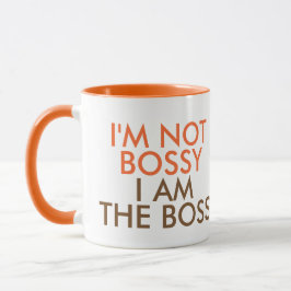 Caneca Eu não sou Bossy mim sou o chefe que diz a laranja