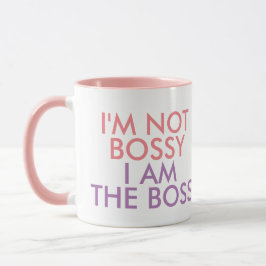 Caneca Eu não sou Bossy mim sou o chefe que diz o rosa