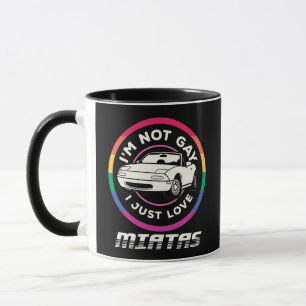 Caneca Eu não sou gay, eu só amo Miatas Sports Car Miata