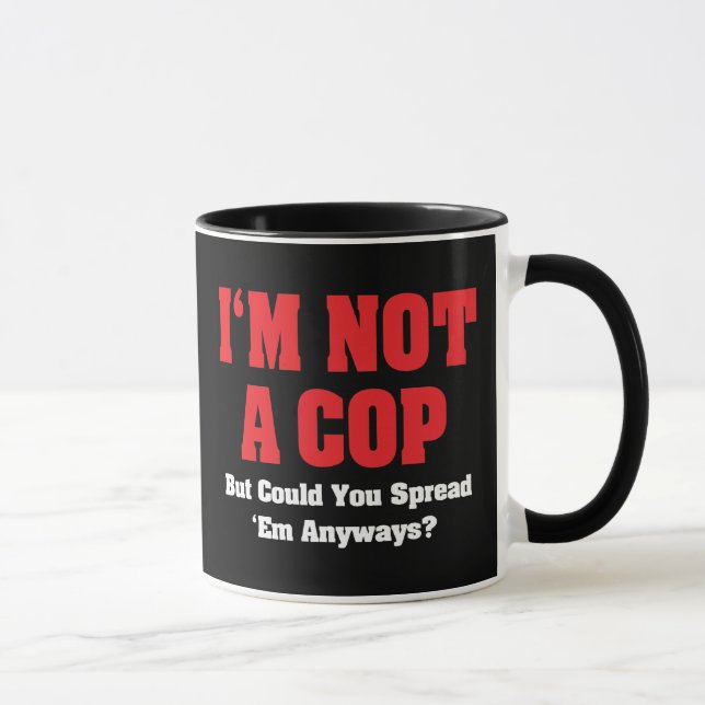 Caneca Eu não sou um policial - Engraçado Humor Adulto (Direita)