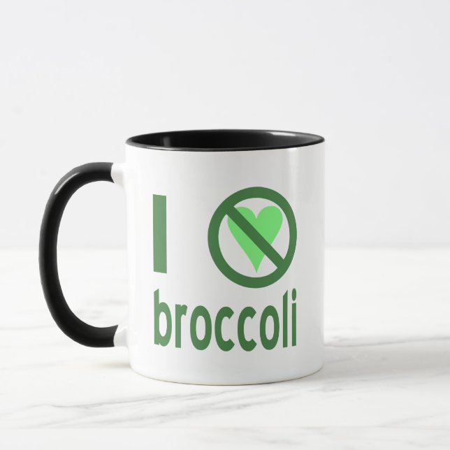 Caneca Eu Odeio Brócolis Texto Verde (Esquerda)