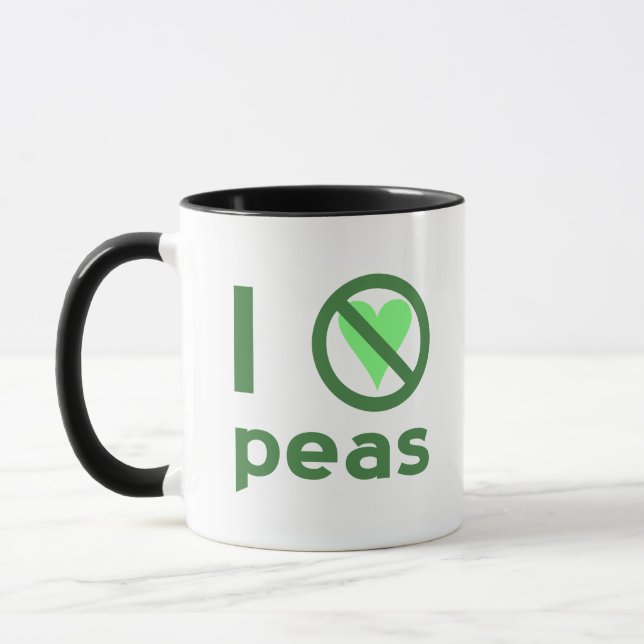 Caneca Eu Odeio Ervilhas Texto Verde (Esquerda)