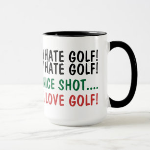 Caneca Eu Odeio Golfe! Eu Amo Golfe! Humor