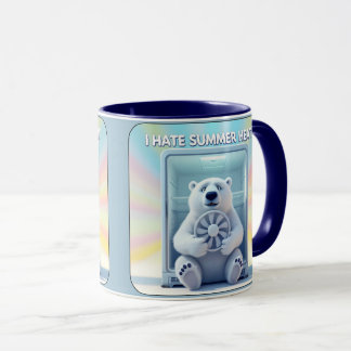 Caneca Eu Odeio o Calor do Verão - Urso Polar Fofo na Gel
