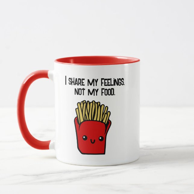 Caneca Eu Partilho Sentimentos Não Comidas Engraçados Kaw (Esquerda)