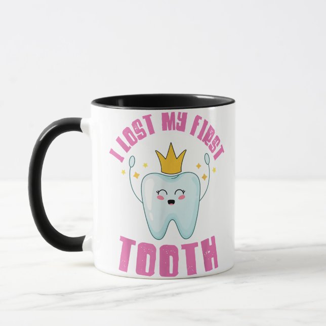 Caneca Eu Perdi Meu Primeiro Dente Dentes Caíram Presente (Esquerda)
