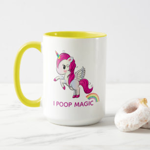 Caneca Eu Poop Magic Funny Unicorn Dizendo