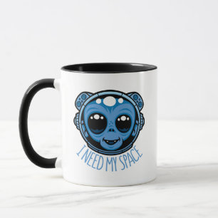 Caneca Eu Preciso do Meu Espaço Adorável Macaco Astronaut