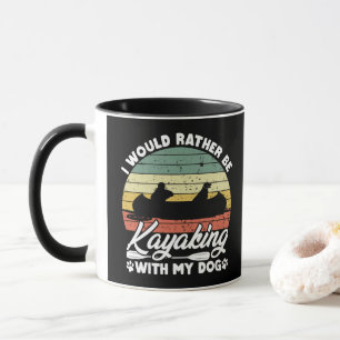 Caneca Eu Preferiria Estar Caiaque com Meu Amante de Cães