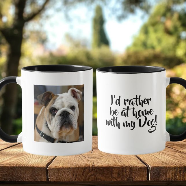 Caneca Eu Preferiria estar em Casa com meu Cachorro Canec (Criador carregado)