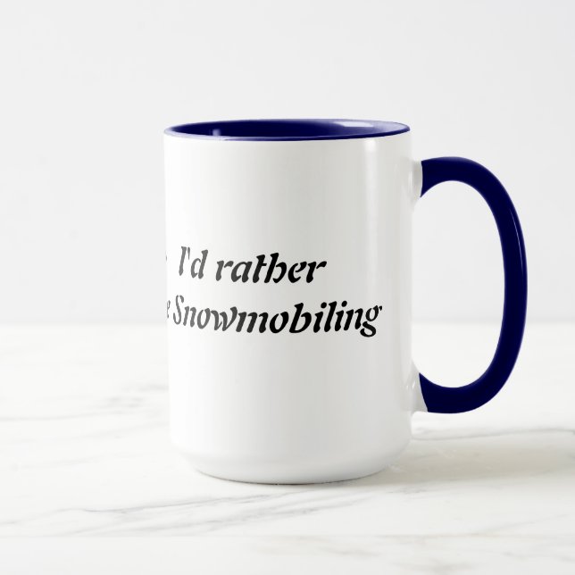 Caneca Eu Preferiria Estar Pilotando Moto de Neve (Direita)