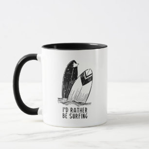 Caneca Eu Preferiria Estar Surfando - Vibrações Costeiras