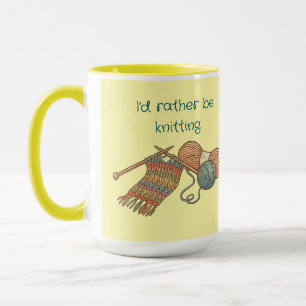 Caneca Eu preferiria estar tricotando.