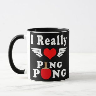 Caneca Eu realmente amo Tênis de Mesa de pinos de pinos