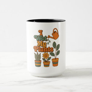 Caneca Eu Rego Minhas Plantas – Listras Retro dos Anos 70