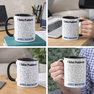 Caneca Eu Resolvo Problemas Equações Matemáticas Divertid