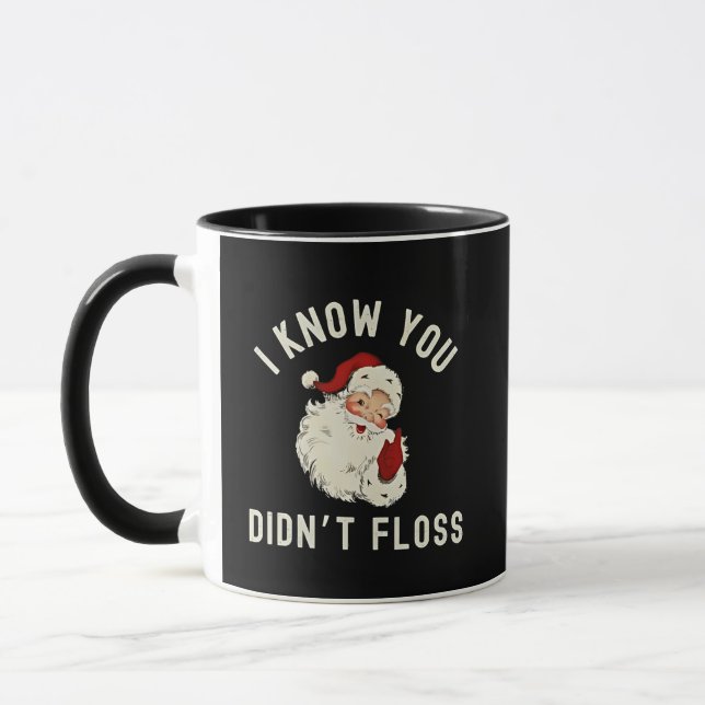 Caneca Eu sei que você não deu falso no Natal, dental eng (Esquerda)