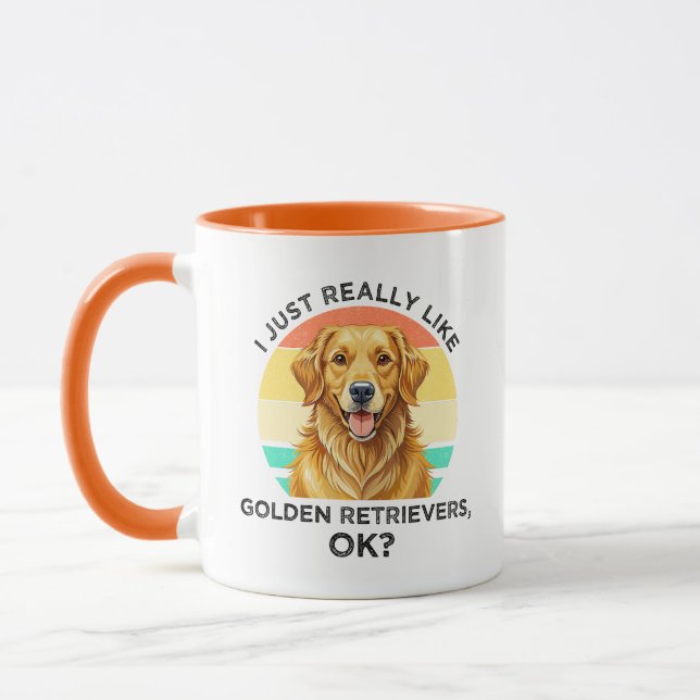 Caneca Eu Só Realmente Gosto de Golden Retrievers, OK? (Esquerda)
