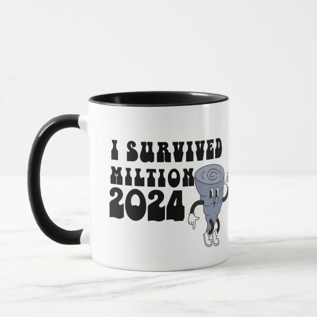 Caneca Eu Sobrevivi Ao Furacão Milton Retro Style 2024 (Esquerda)