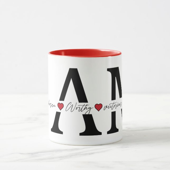 Caneca Eu sou Amado, Escolhido, Digno, Vitorioso, Suficie (Centro)