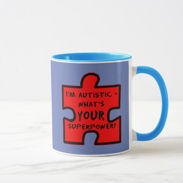 Caneca Eu sou Autista - Qual é o SEU Superpoder? (Direita)
