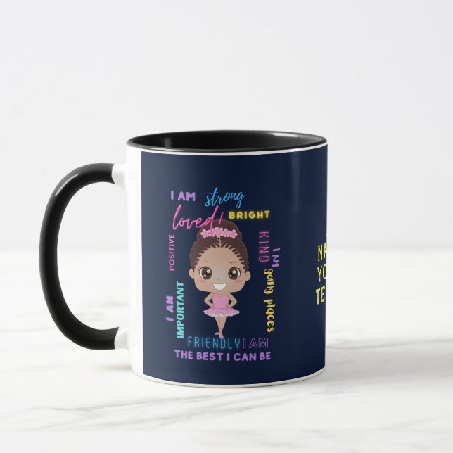 Caneca Eu sou - Garota Positiva afirma Ballerina Mug (Esquerda)