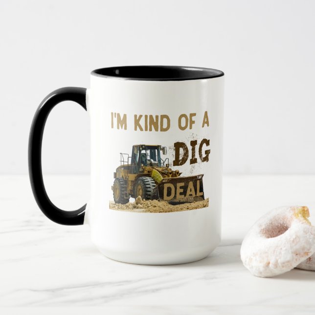 Caneca Eu sou meio que um negócio de DIG (Com Donut)