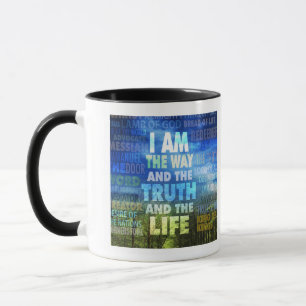 Caneca Eu sou o caminho e a verdade e a vida - John 14: