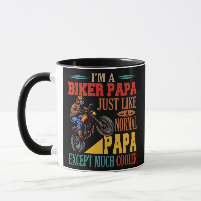 Caneca Eu sou um Biker Papa Engraçado Moto Muito Mais Fri (Esquerda)