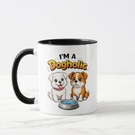 Caneca Eu Sou Um Dogholic Cachorrinhos Fofos